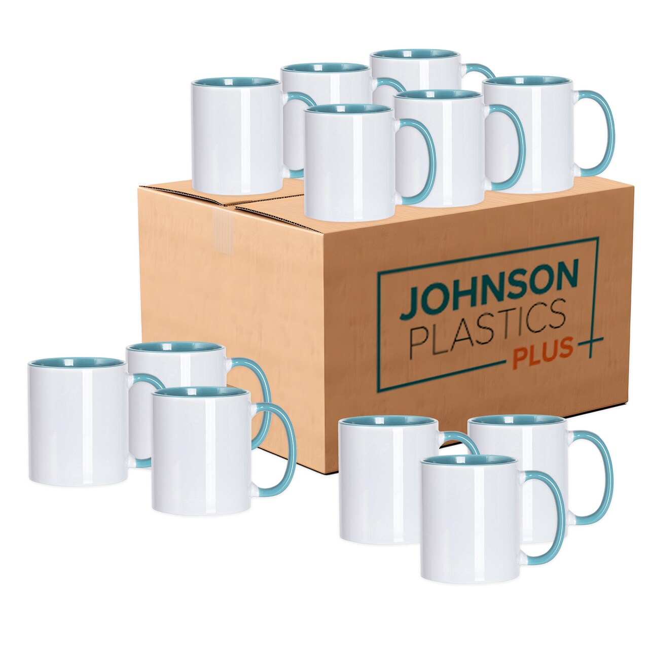 11oz Sublimation Mugs with Colored Handles & Interiors | Tazas para Sublimar, Bulk Mugs for Custom Designs & Branding | White Mugs Set of 12 or Case of 36